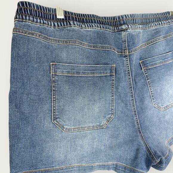 INC International Concepts Denim Embroidered Elastic Waist Blue Jean Shorts XXL - Picture 7 of 13